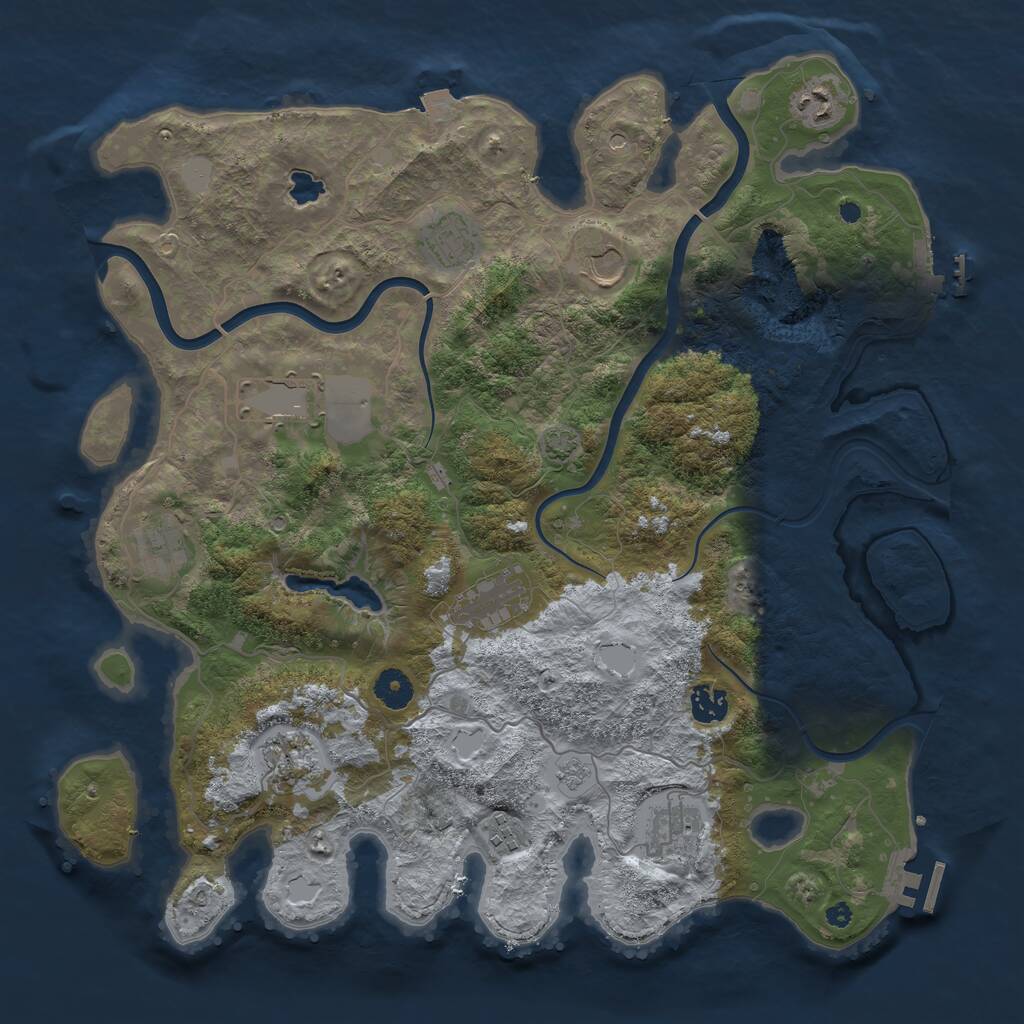 Rust Map: Procedural Map, Size: 4000, Seed: 898709296, 16 Monuments