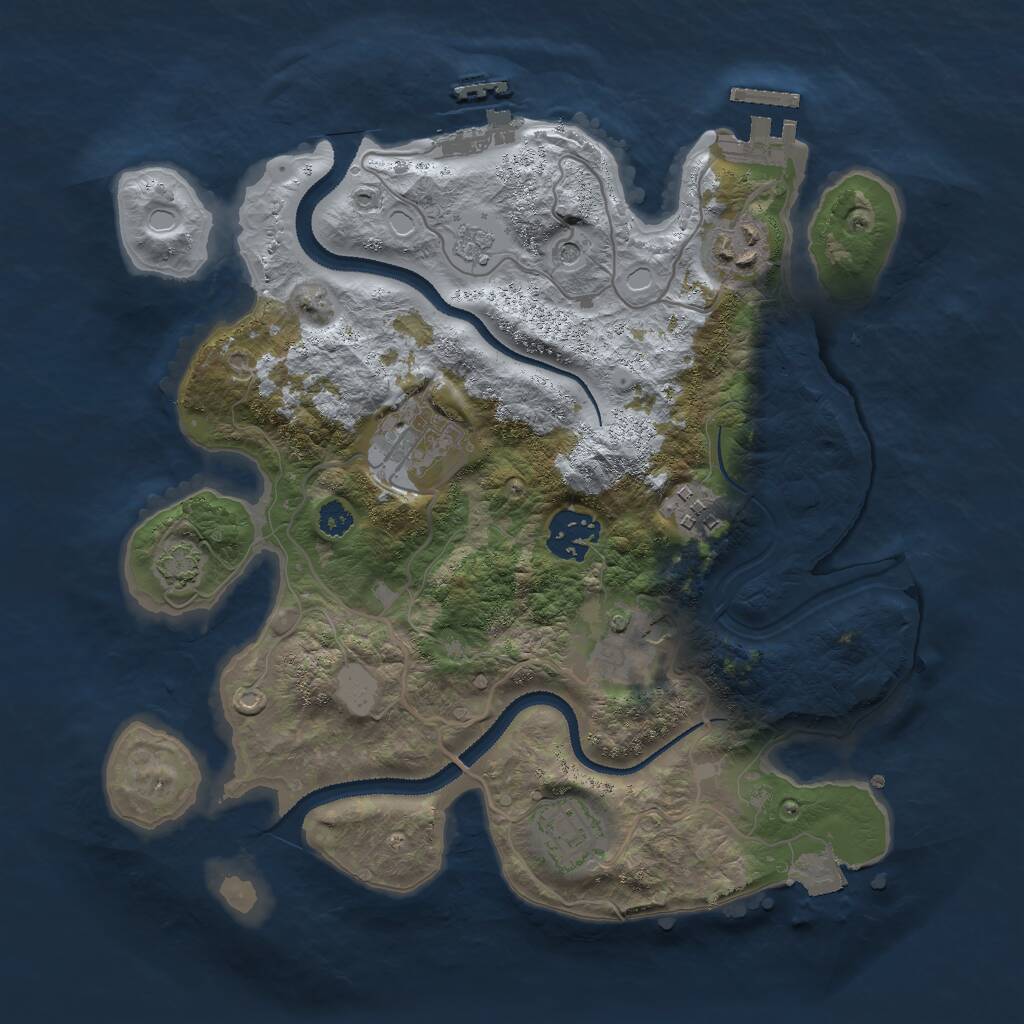 Rust Map: Procedural Map, Size: 3000, Seed: 94756632, 12 Monuments