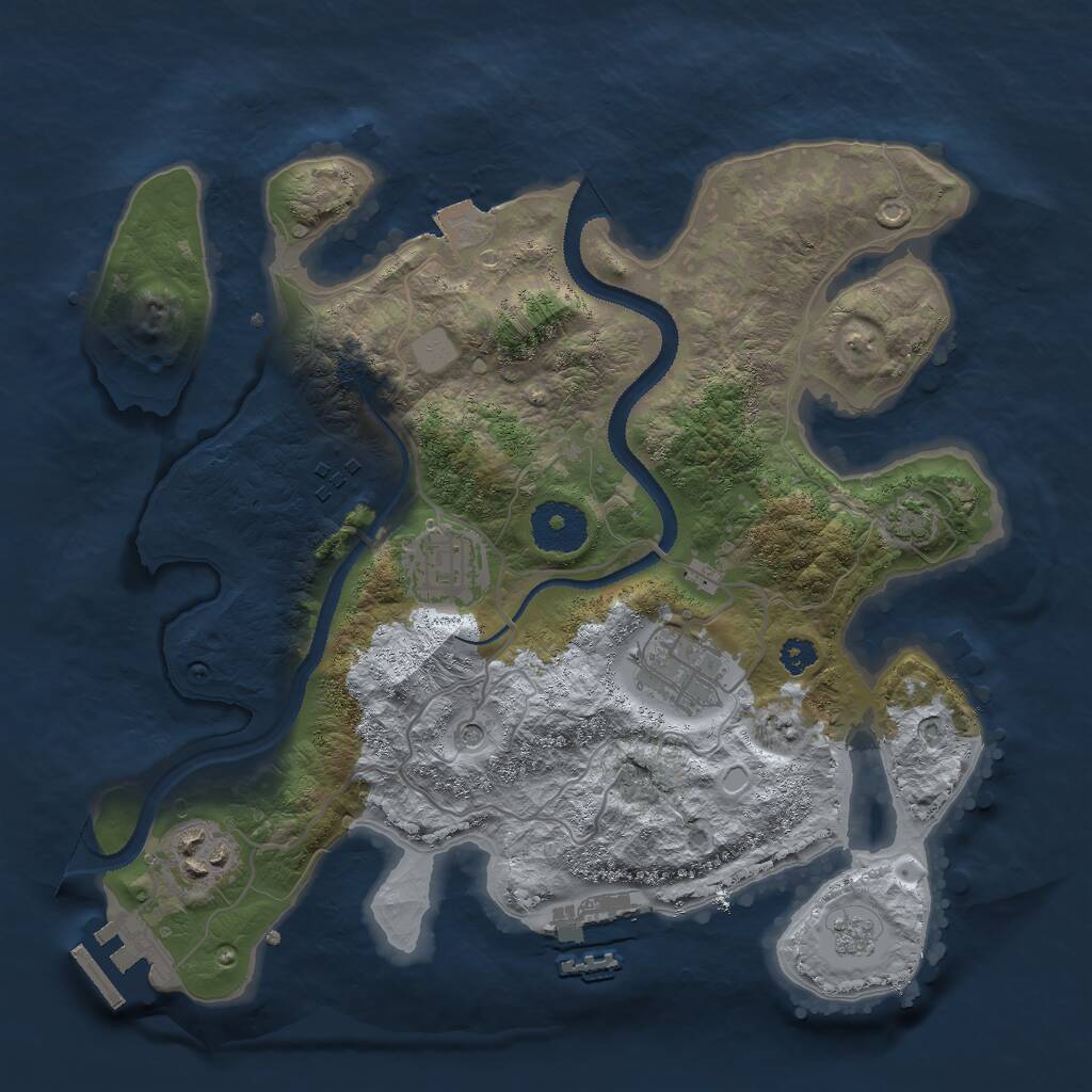 Rust Map: Procedural Map, Size: 3000, Seed: 497916781, 10 Monuments