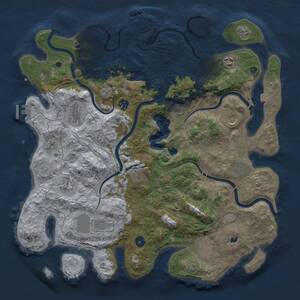 Thumbnail Rust Map: Procedural Map, Size: 4300, Seed: 1006703349, 16 Monuments