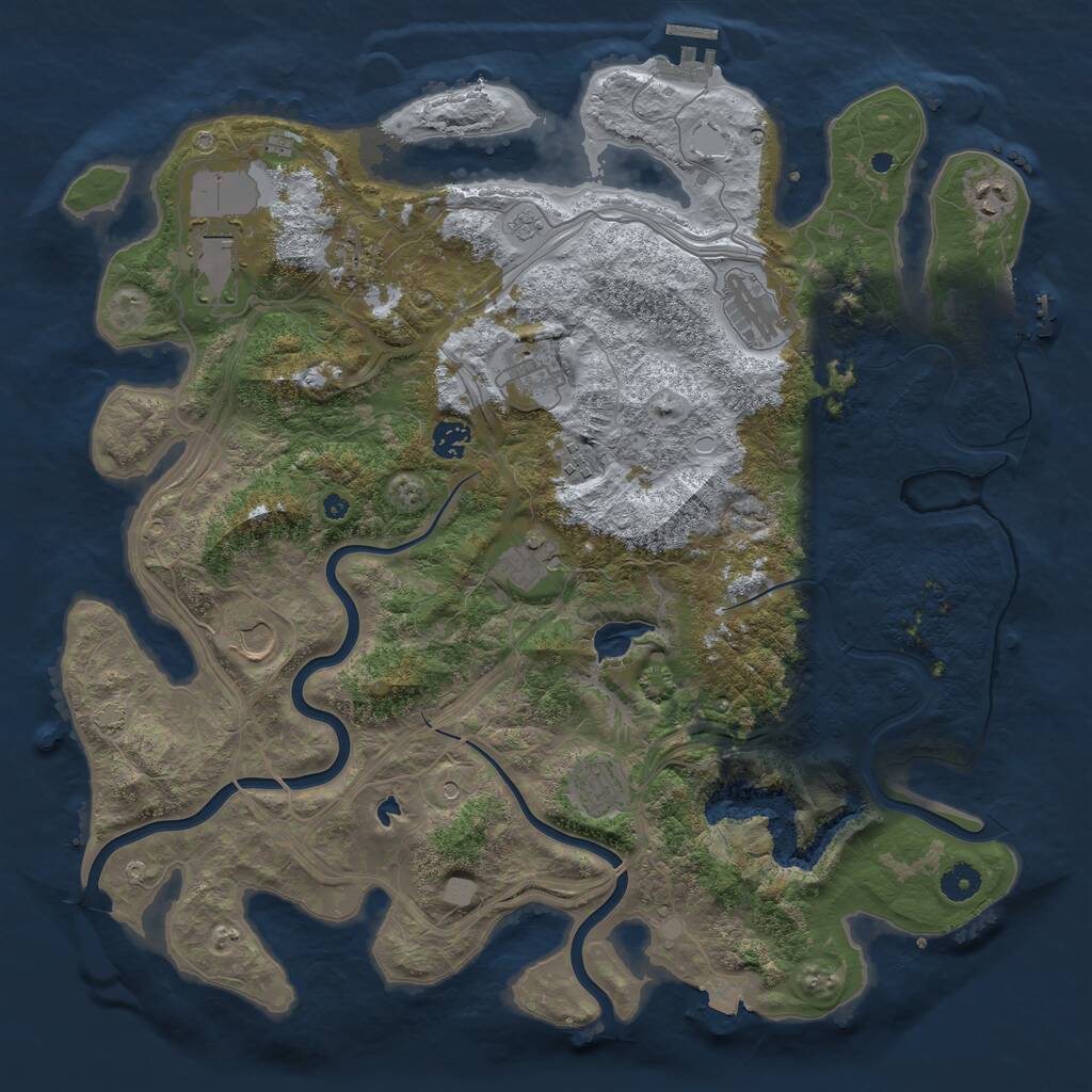 Rust Map: Procedural Map, Size: 4250, Seed: 788166350, 16 Monuments
