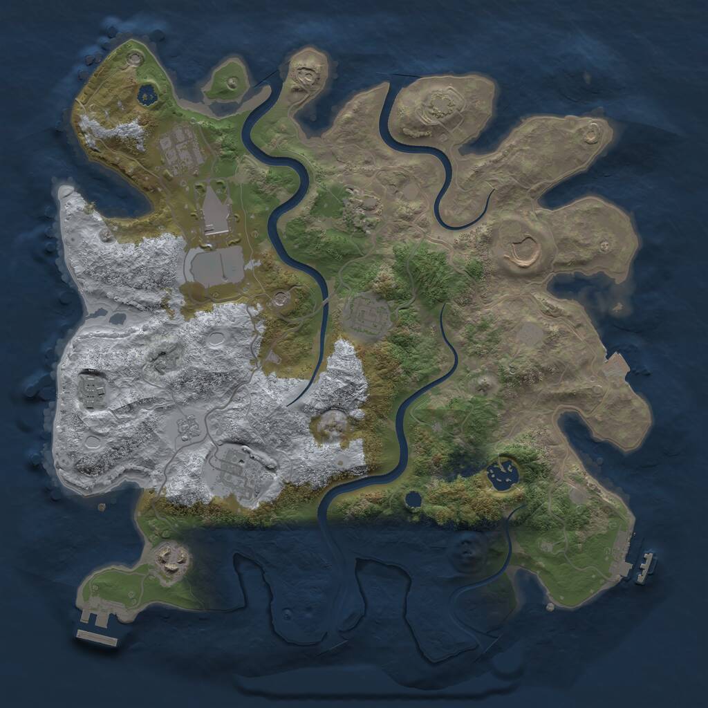 Rust Map: Procedural Map, Size: 3500, Seed: 357279068, 15 Monuments