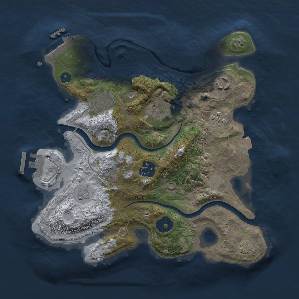 Rust Map: Procedural Map, Size: 2800, Seed: 1950979718, 11 Monuments