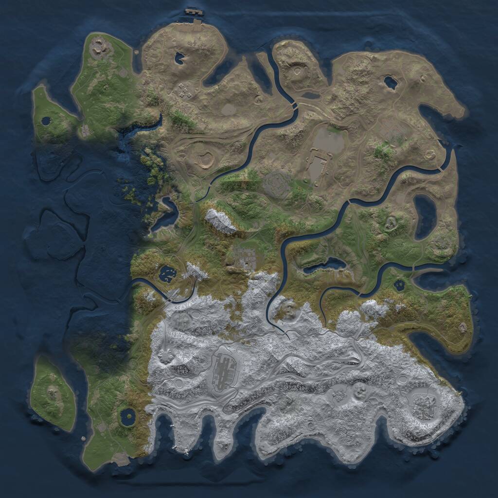Rust Map: Procedural Map, Size: 4500, Seed: 1692498896, 16 Monuments