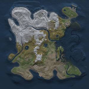 Thumbnail Rust Map: Procedural Map, Size: 3275, Seed: 52, 14 Monuments