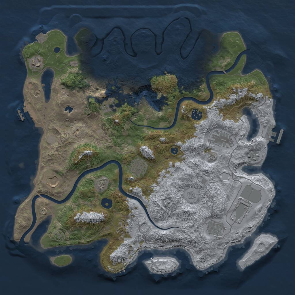 Rust Map: Procedural Map, Size: 4000, Seed: 1228461783, 16 Monuments