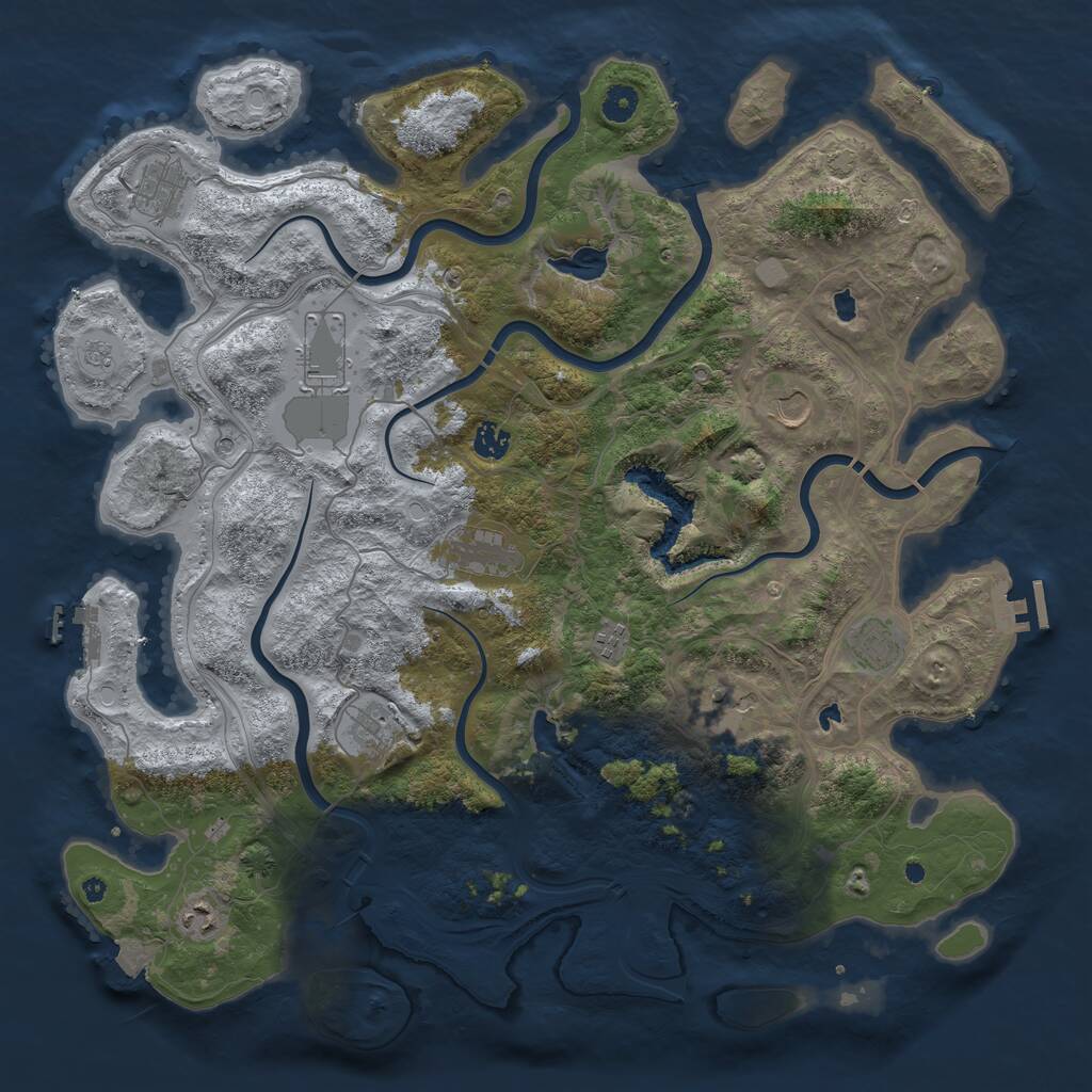 Rust Map: Procedural Map, Size: 4500, Seed: 2033041798, 16 Monuments