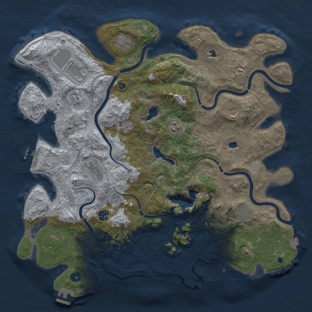 Rust Map: Procedural Map, Size: 4500, Seed: 690247810, 15 Monuments