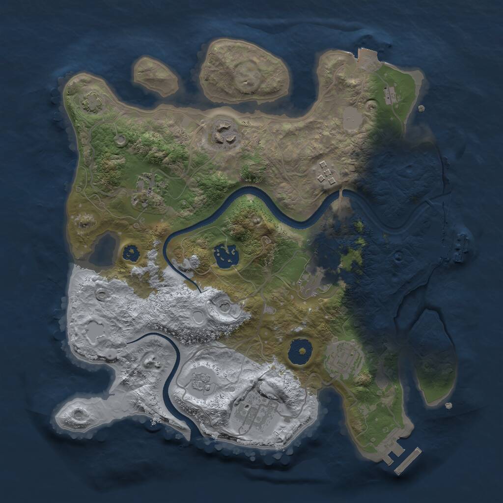 Rust Map: Procedural Map, Size: 3000, Seed: 3745754, 13 Monuments