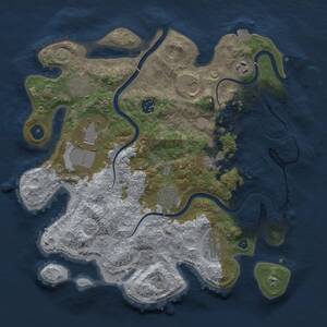 Thumbnail Rust Map: Procedural Map, Size: 3500, Seed: 457984137, 13 Monuments