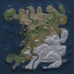 Thumbnail Rust Map: Procedural Map, Size: 3700, Seed: 437600195, 15 Monuments