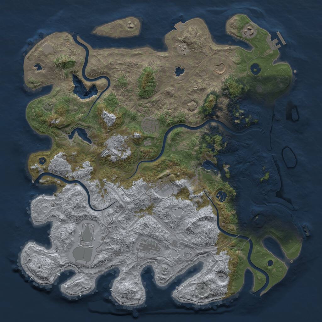Rust Map: Procedural Map, Size: 4500, Seed: 64206969, 15 Monuments