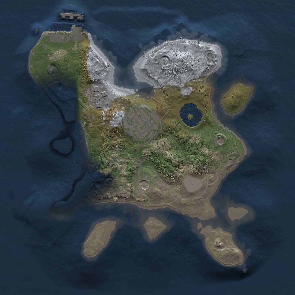 Rust Map: Procedural Map, Size: 2000, Seed: 431617500, 5 Monuments