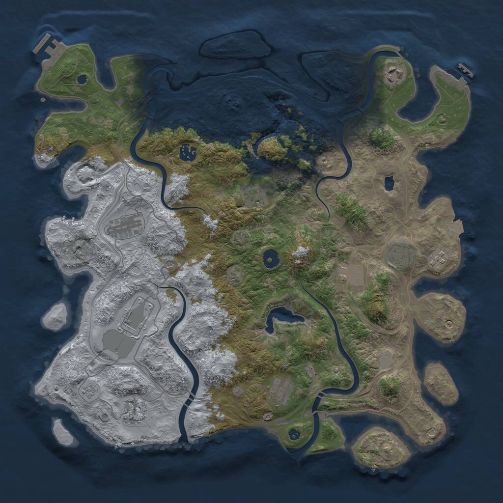 Rust Map: Procedural Map, Size: 4250, Seed: 50050, 16 Monuments