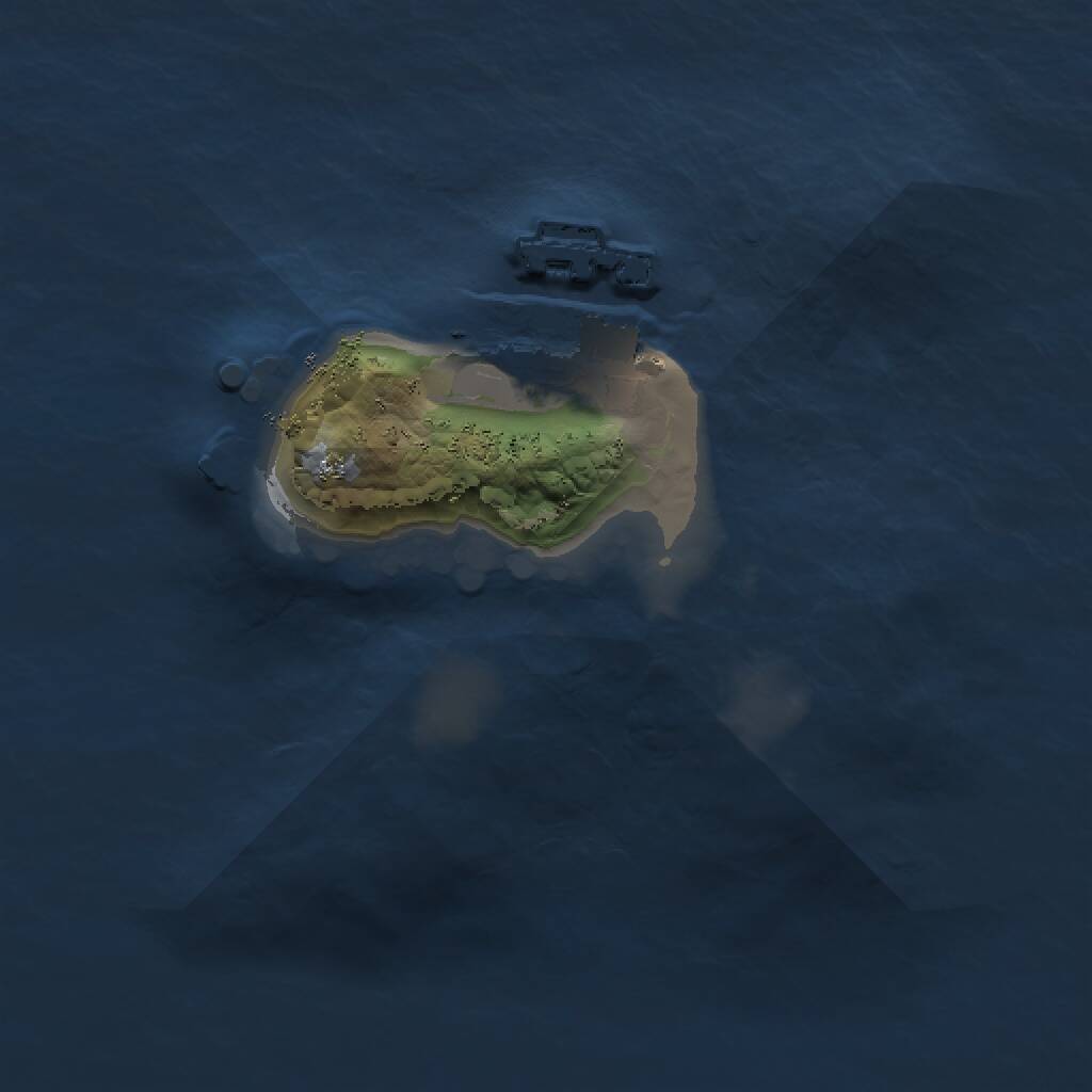 Rust Map: Procedural Map, Size: 1300, Seed: 33333, 2 Monuments