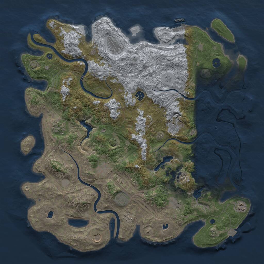 Rust Map: Procedural Map, Size: 4500, Seed: 978762542, 16 Monuments