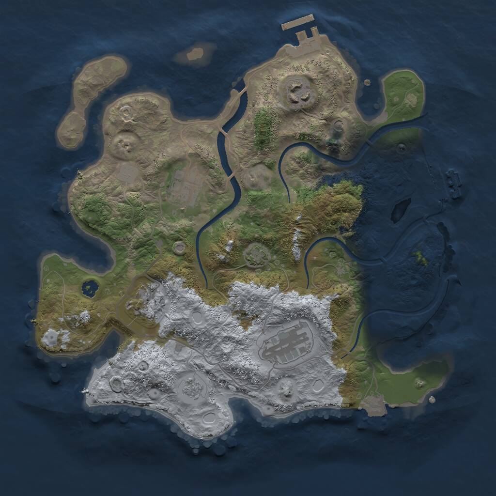 Rust Map: Procedural Map, Size: 3000, Seed: 806091547, 10 Monuments