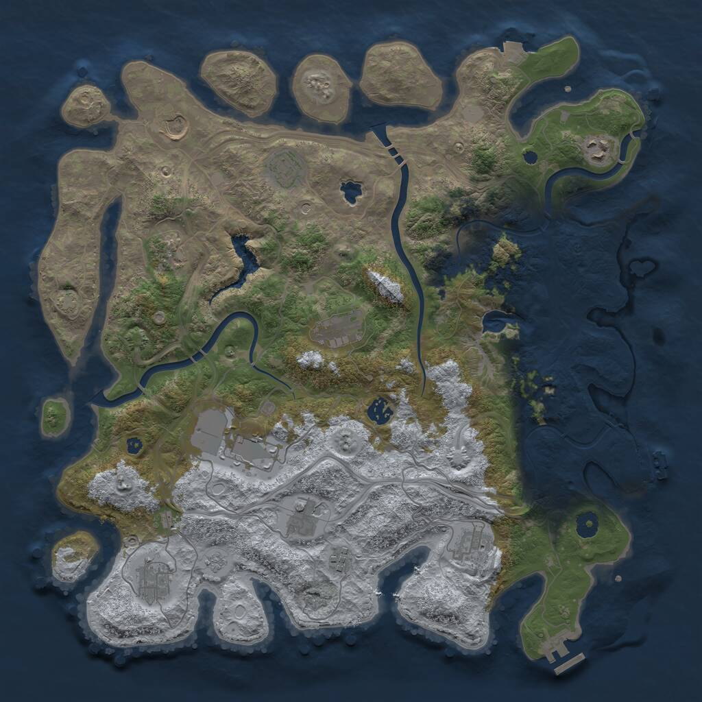Rust Map: Procedural Map, Size: 4250, Seed: 1727001006, 17 Monuments
