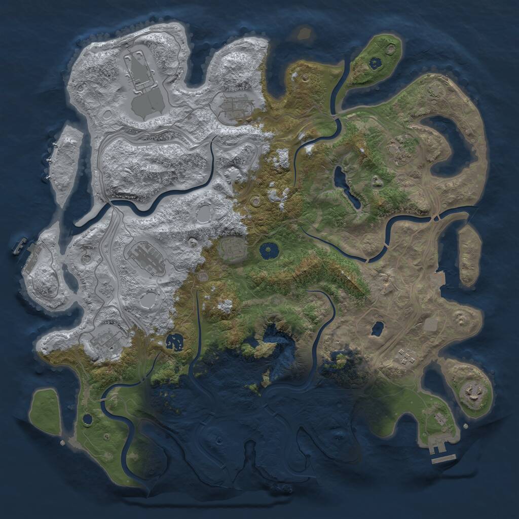 Rust Map: Procedural Map, Size: 4250, Seed: 587535558, 15 Monuments