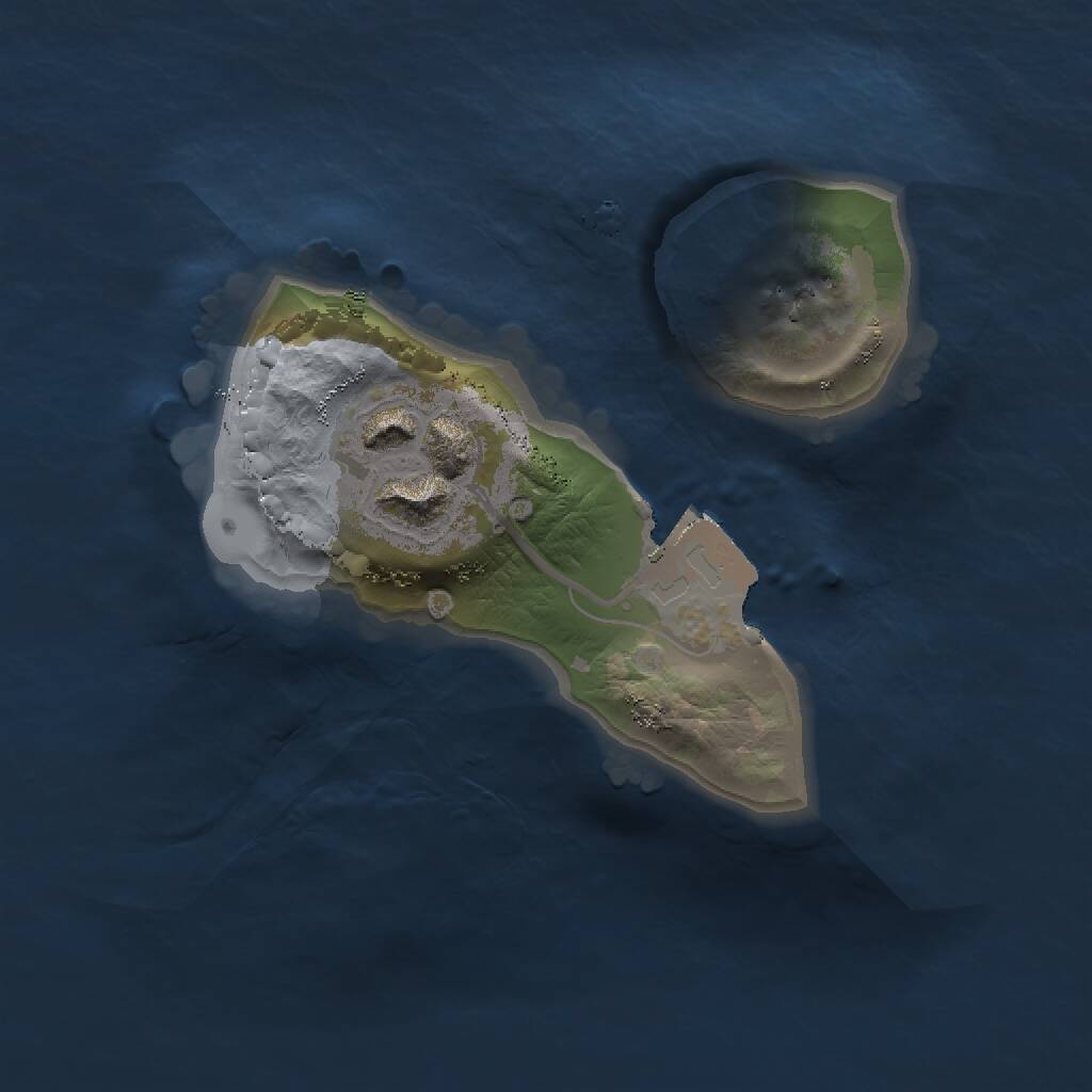 Rust Map: Procedural Map, Size: 1300, Seed: 1597963589, 2 Monuments