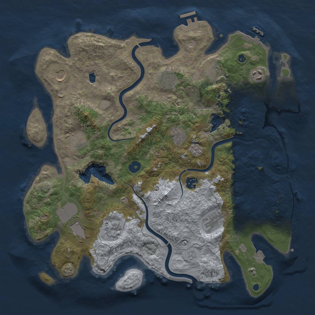 Rust Map: Procedural Map, Size: 4000, Seed: 396509992, 17 Monuments