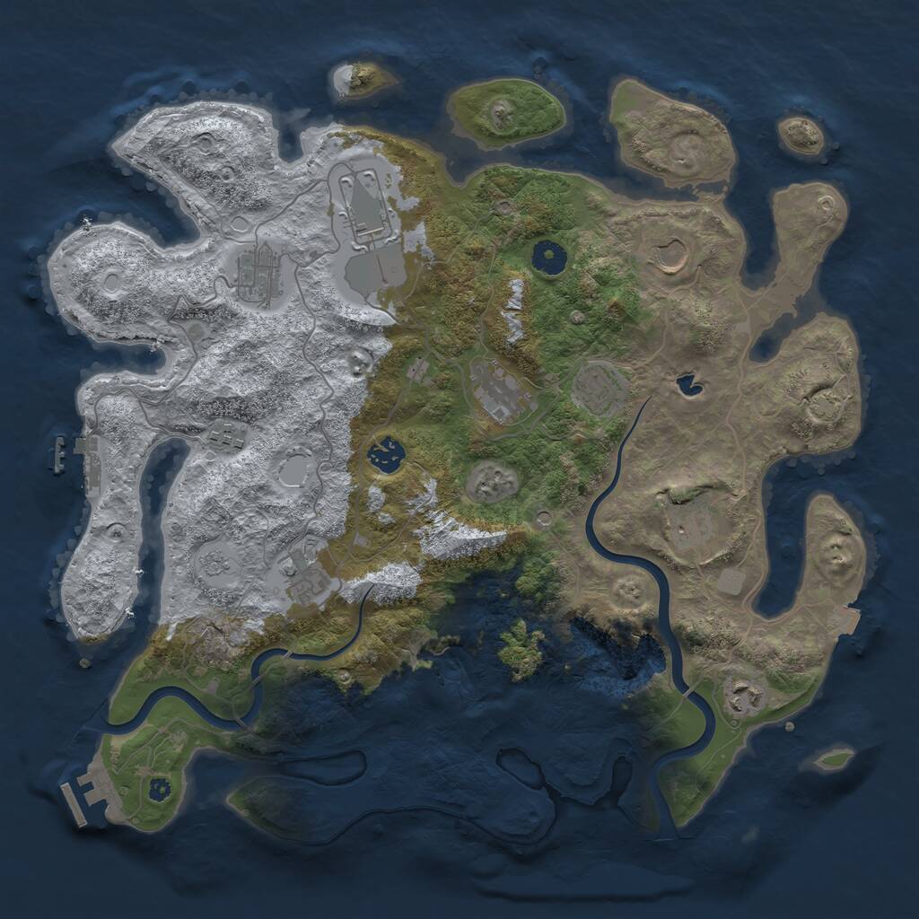 Rust Map: Procedural Map, Size: 4000, Seed: 1774656101, 16 Monuments