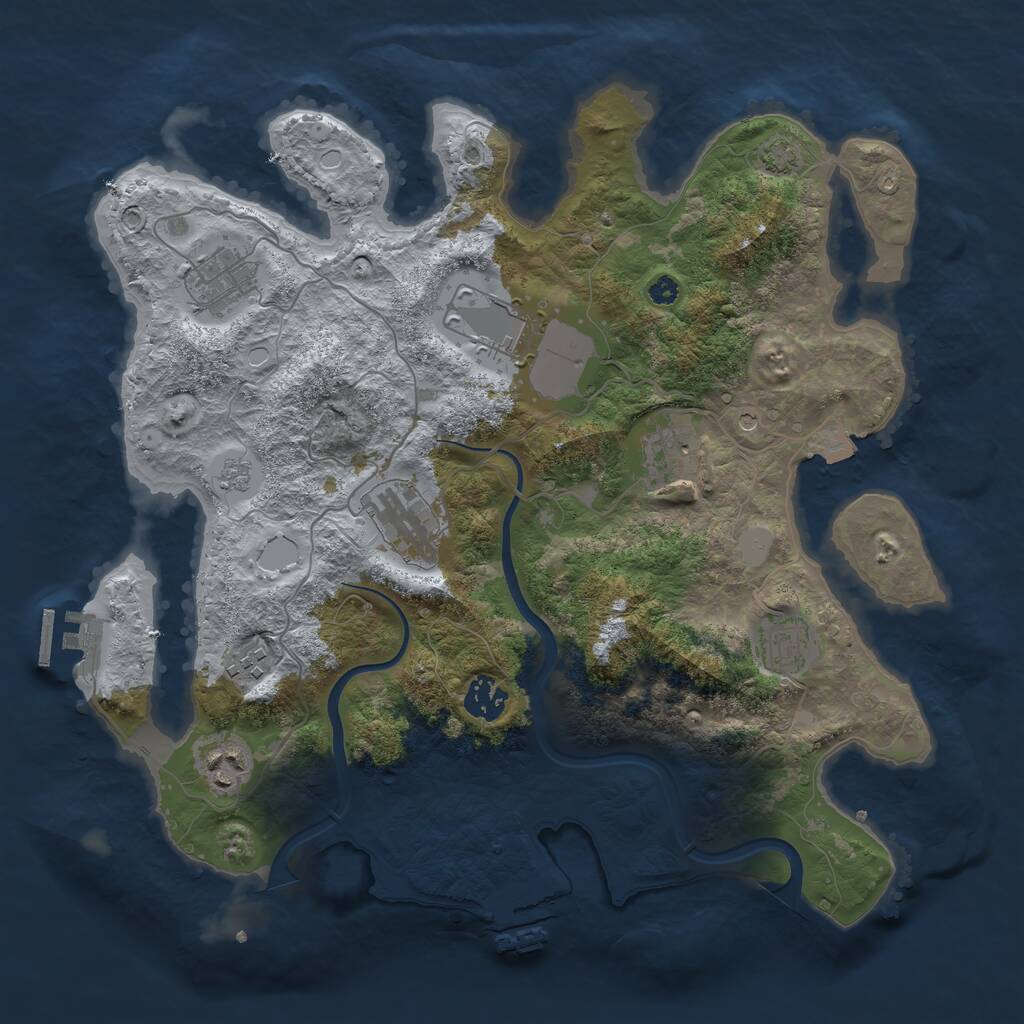 Rust Map: Procedural Map, Size: 3600, Seed: 26598, 14 Monuments