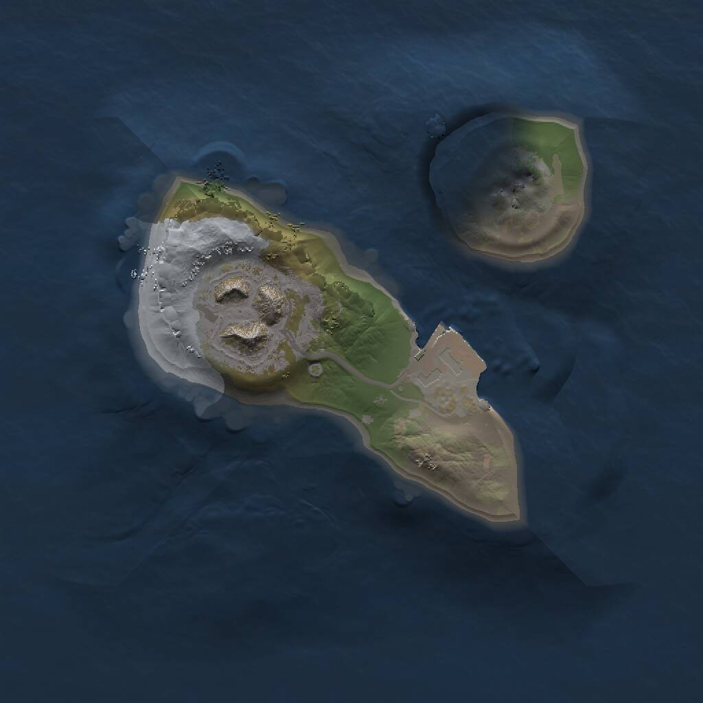 Rust Map: Procedural Map, Size: 1290, Seed: 1597963589, 2 Monuments