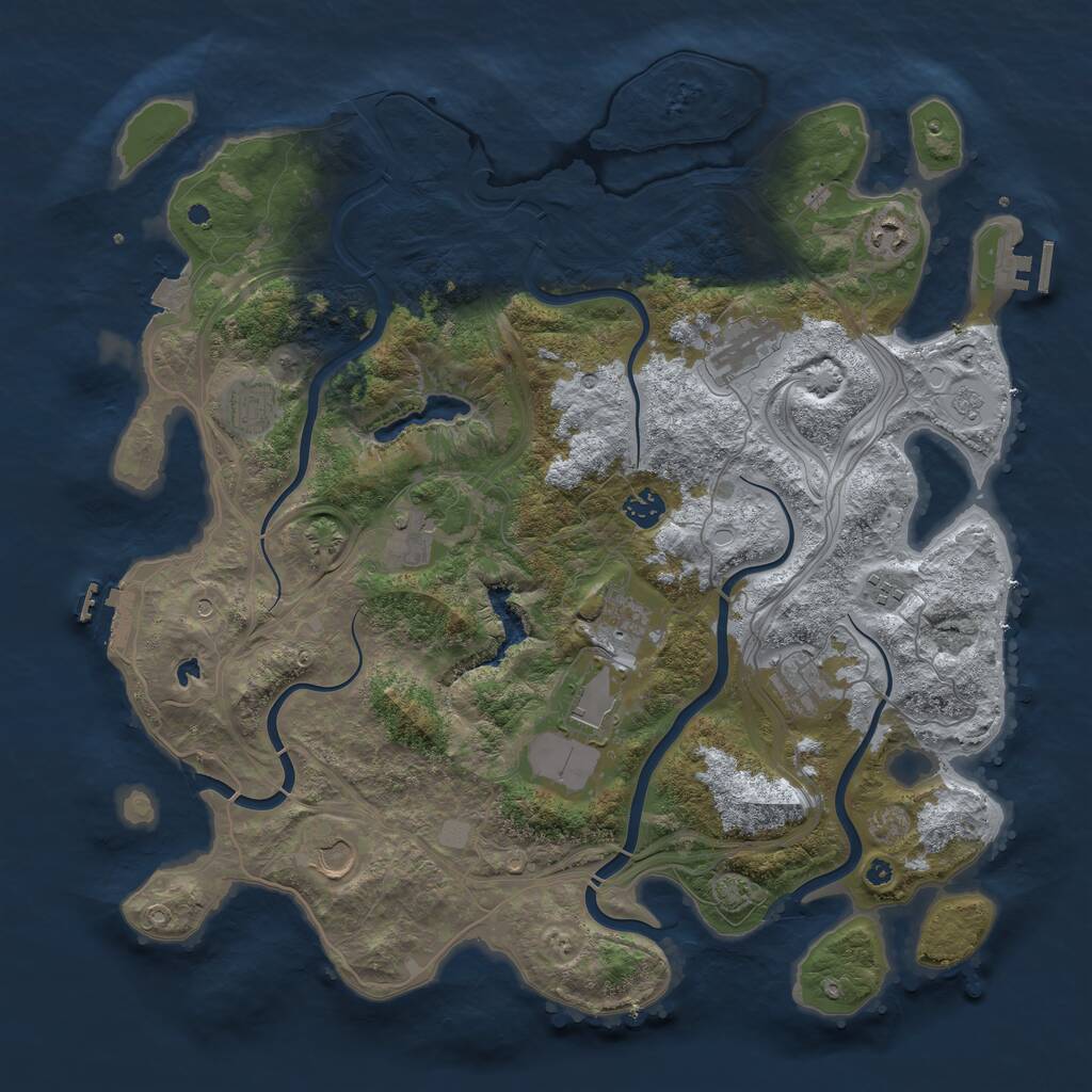 Rust Map: Procedural Map, Size: 4250, Seed: 1079529277, 16 Monuments