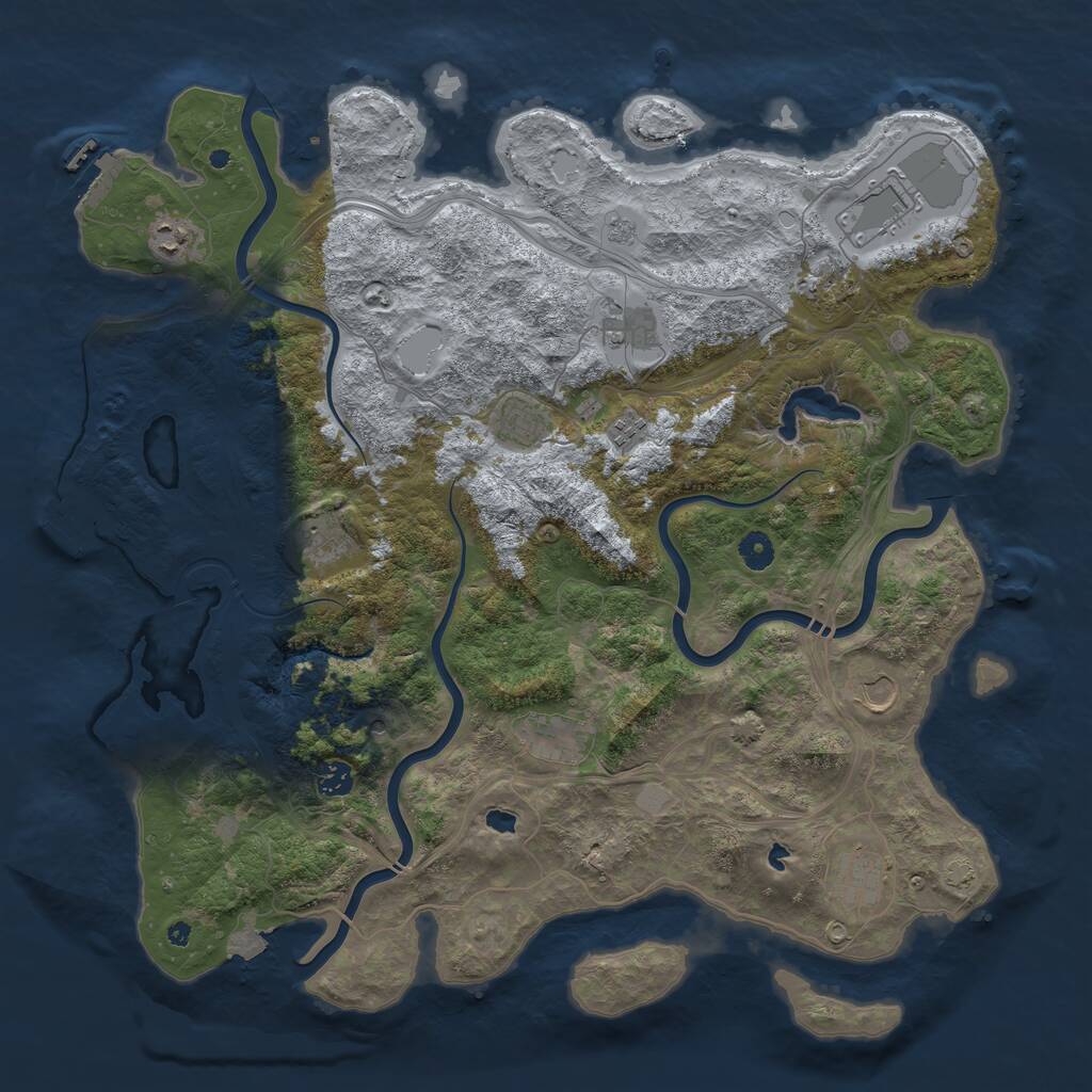 Rust Map: Procedural Map, Size: 4500, Seed: 786711838, 17 Monuments