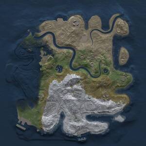 Thumbnail Rust Map: Procedural Map, Size: 3000, Seed: 32585, 12 Monuments