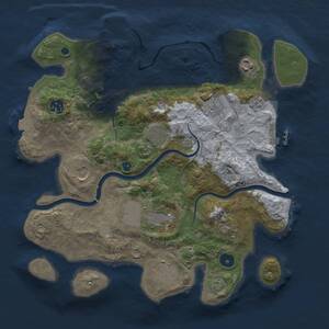 Thumbnail Rust Map: Procedural Map, Size: 3500, Seed: 996122452, 15 Monuments