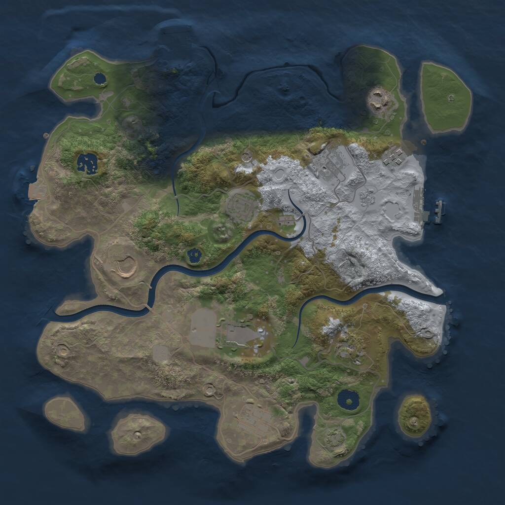 Rust Map: Procedural Map, Size: 3500, Seed: 996122452, 15 Monuments