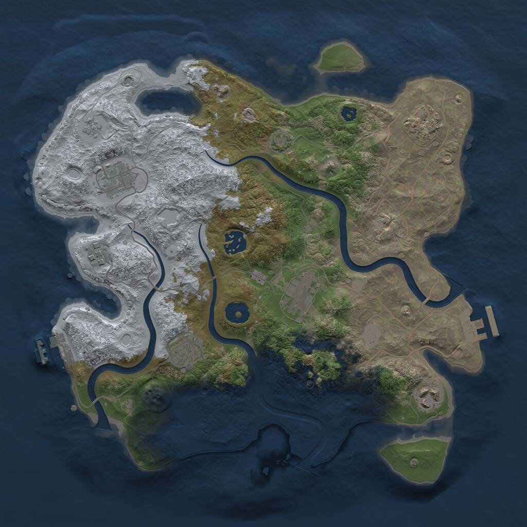 Rust Map: Procedural Map, Size: 3400, Seed: 1874896490, 13 Monuments
