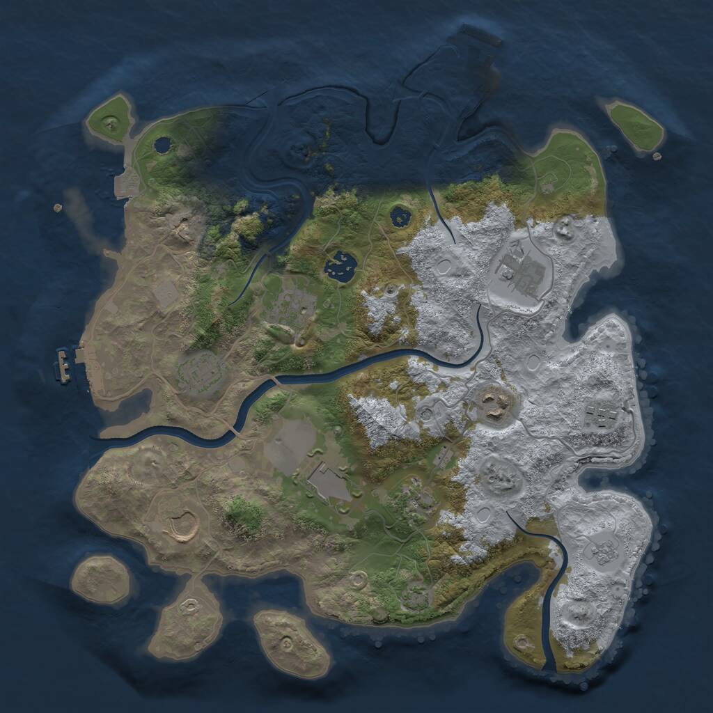 Rust Map: Procedural Map, Size: 3500, Seed: 57350, 15 Monuments