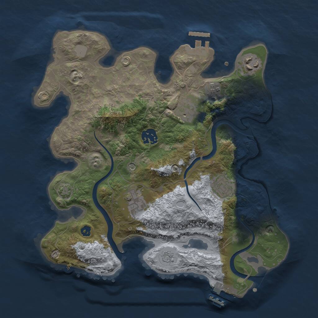 Rust Map: Procedural Map, Size: 3000, Seed: 98661, 12 Monuments