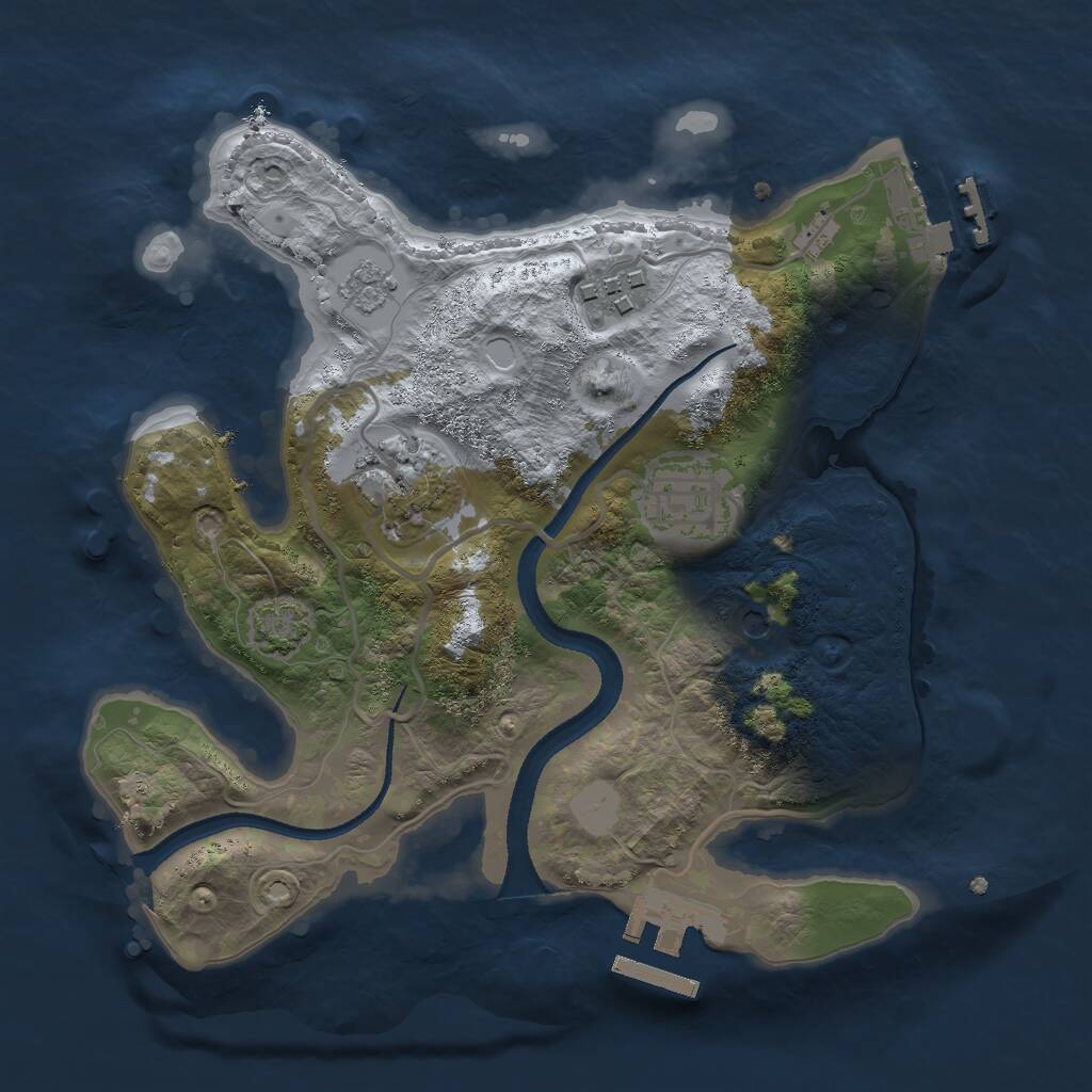 Rust Map: Procedural Map, Size: 2500, Seed: 3139, 9 Monuments