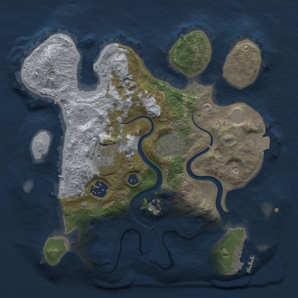 Rust Map: Procedural Map, Size: 2750, Seed: 1339, 8 Monuments