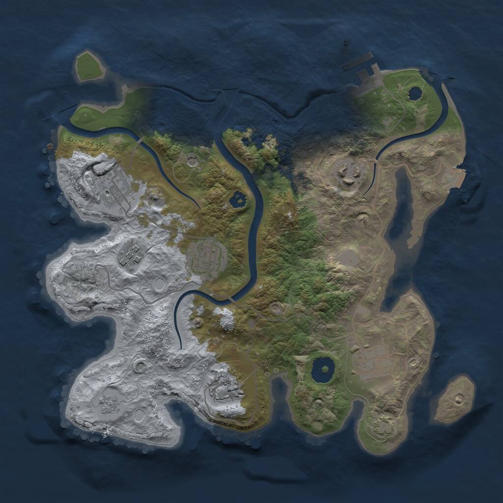 Rust Map: Procedural Map, Size: 3000, Seed: 219928493, 11 Monuments