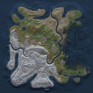 Thumbnail Rust Map: Procedural Map, Size: 3750, Seed: 1027498717, 16 Monuments