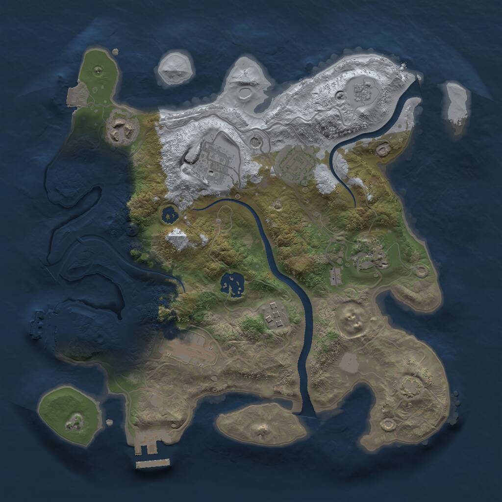 Rust Map: Procedural Map, Size: 3000, Seed: 2763549, 13 Monuments