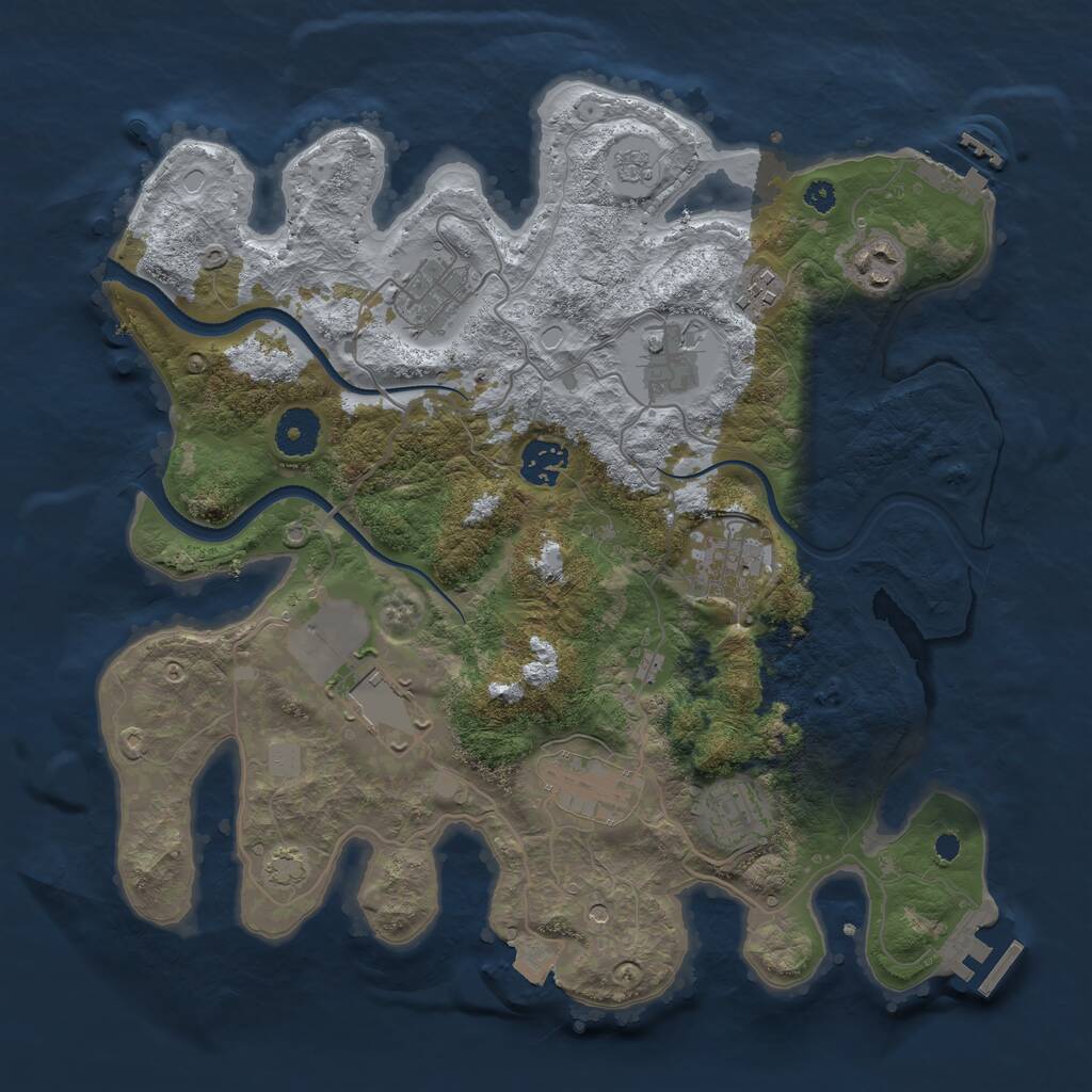 Rust Map: Procedural Map, Size: 3500, Seed: 1097501715, 15 Monuments
