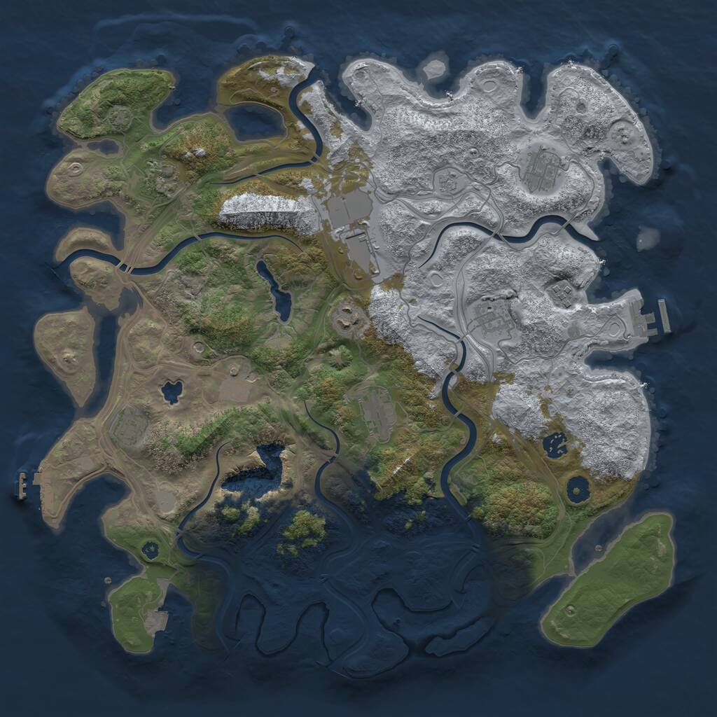 Rust Map: Procedural Map, Size: 4250, Seed: 23513, 16 Monuments