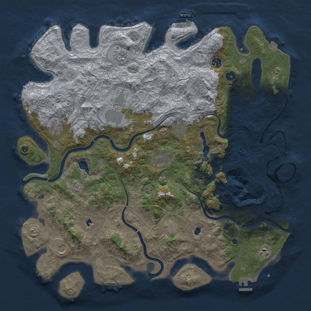 Rust Map: Procedural Map, Size: 4800, Seed: 1434092797, 17 Monuments