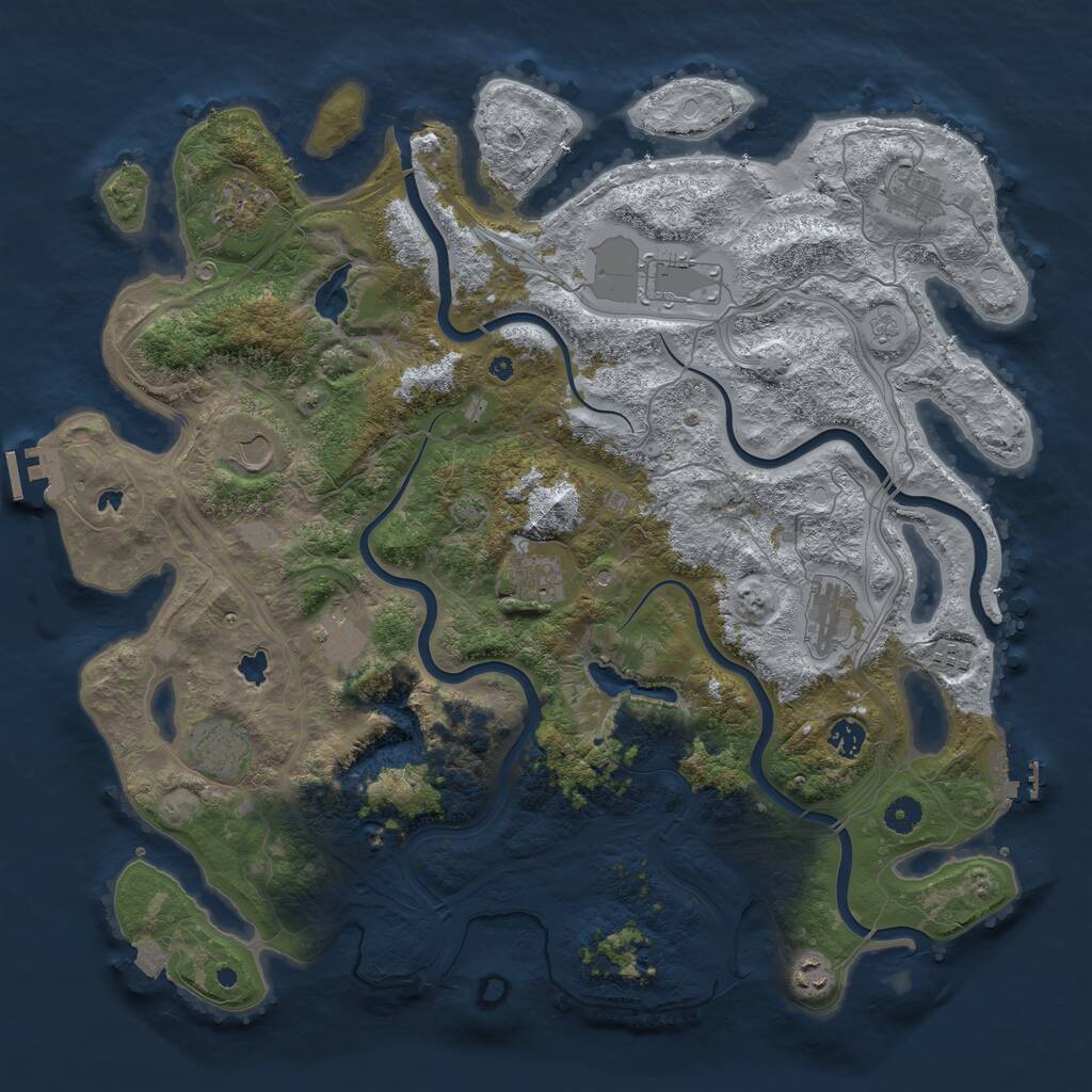 Rust Map: Procedural Map, Size: 4500, Seed: 871609473, 17 Monuments