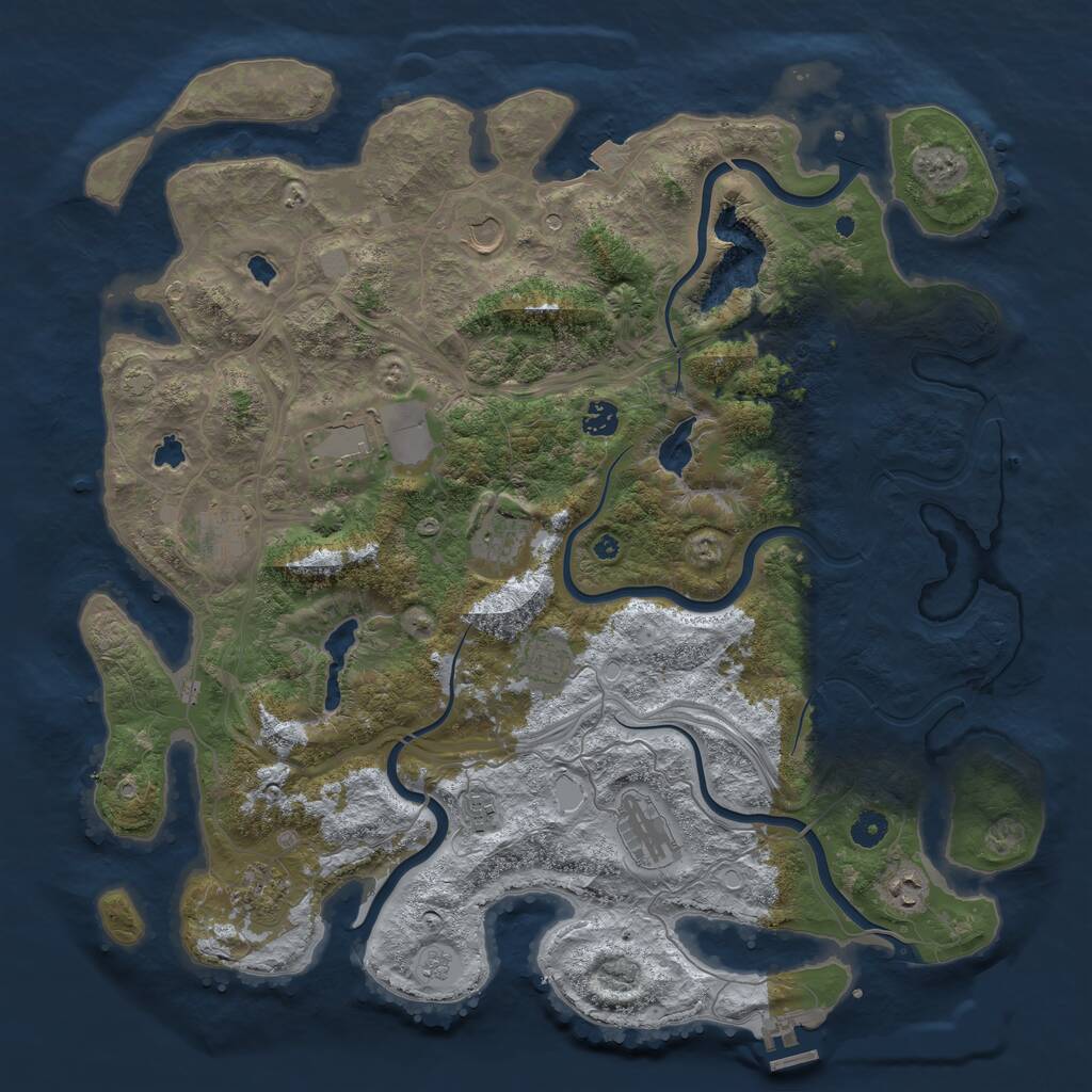 Rust Map: Procedural Map, Size: 4500, Seed: 1785594713, 15 Monuments