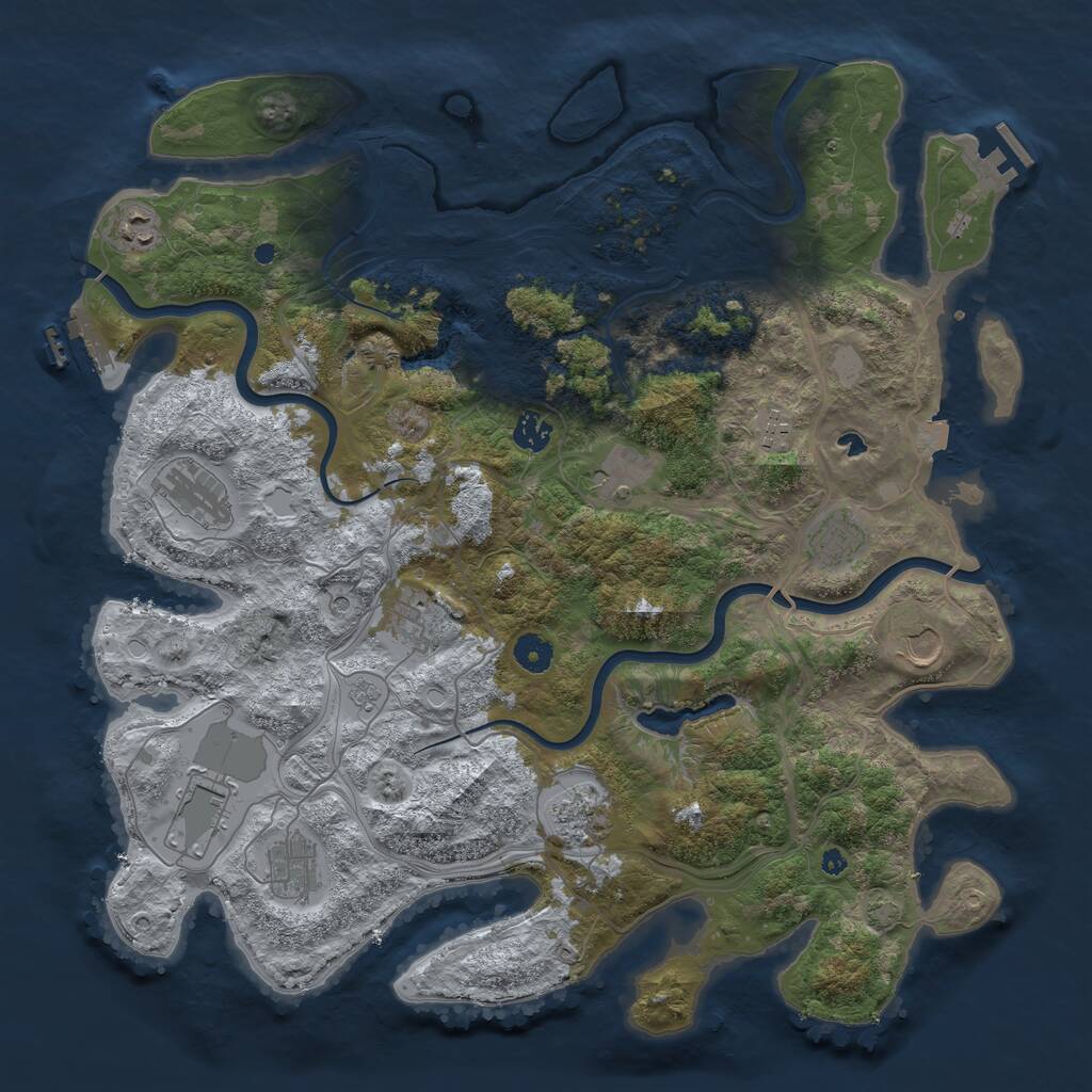 Rust Map: Procedural Map, Size: 4250, Seed: 997442356, 17 Monuments