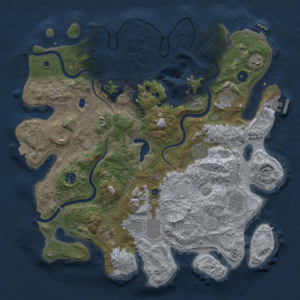 Rust Map: Procedural Map, Size: 4150, Seed: 1583151415, 15 Monuments