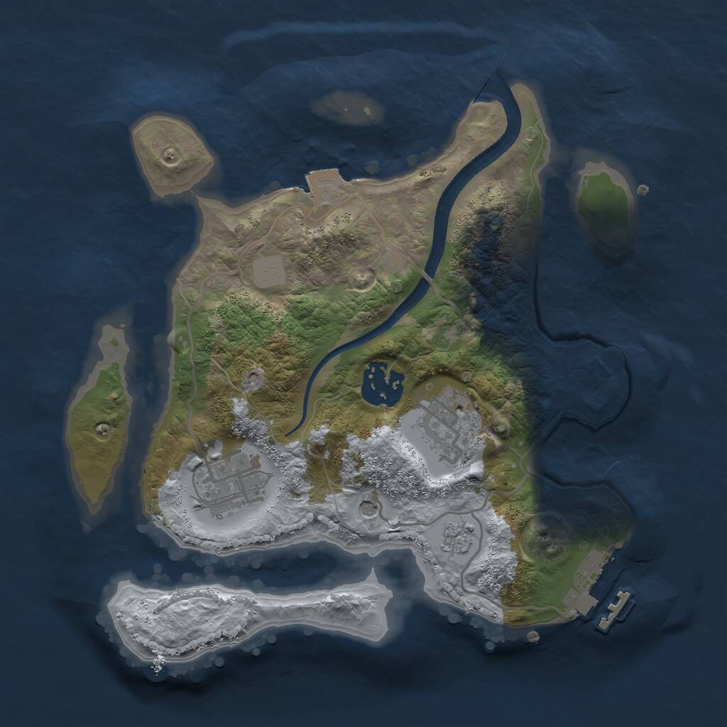 Rust Map: Procedural Map, Size: 2500, Seed: 78321751, 7 Monuments