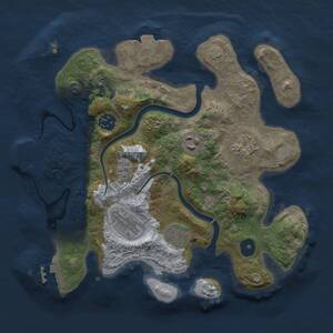 Thumbnail Rust Map: Procedural Map, Size: 3000, Seed: 235854611, 11 Monuments
